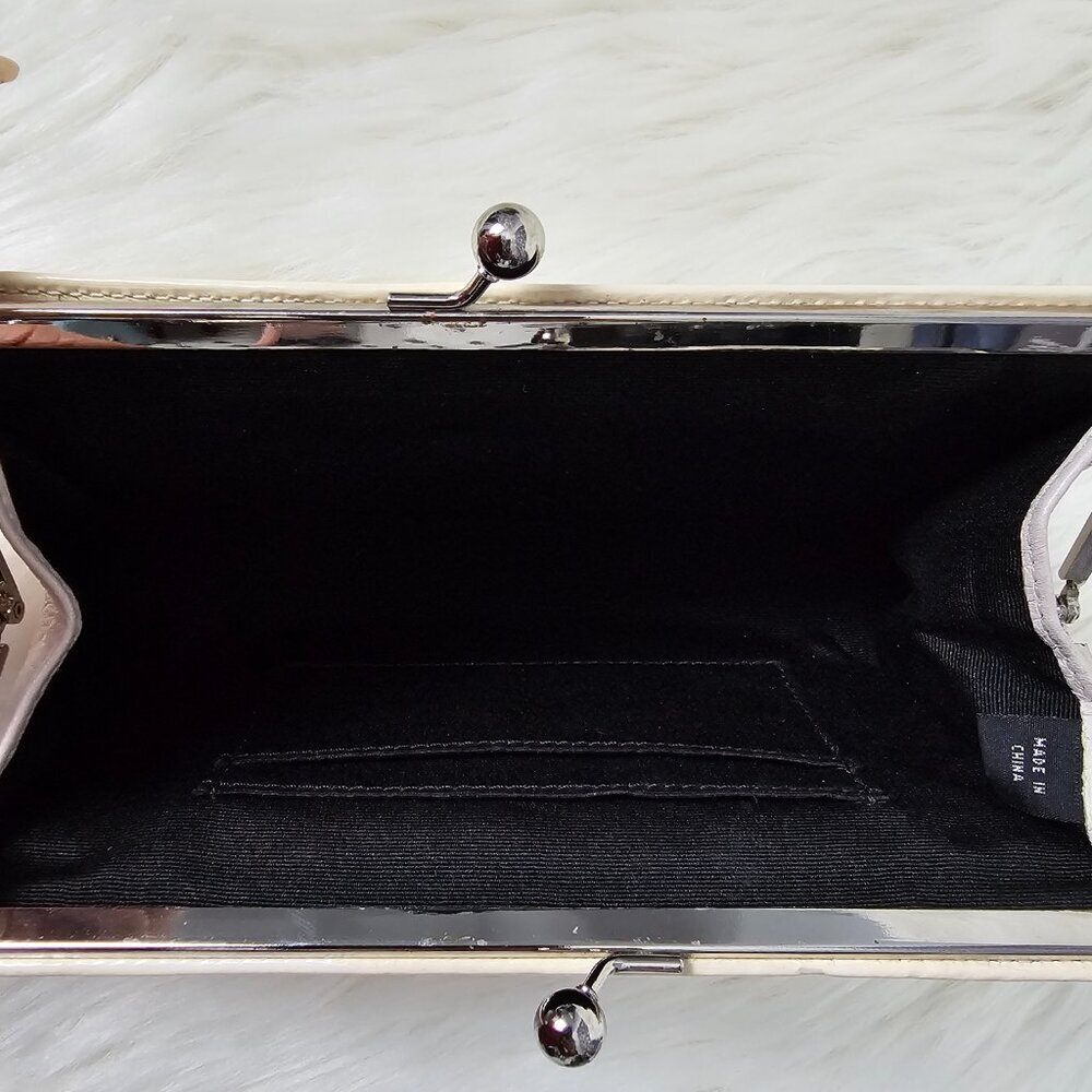 Coach Soho Rare Kisslock Framed Vintage Leather Ivory Clutch Wristlet Bag - Picture 3 of 12